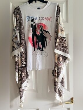 Custom Upcycled Fleetwood Mac Poncho Top OSFM